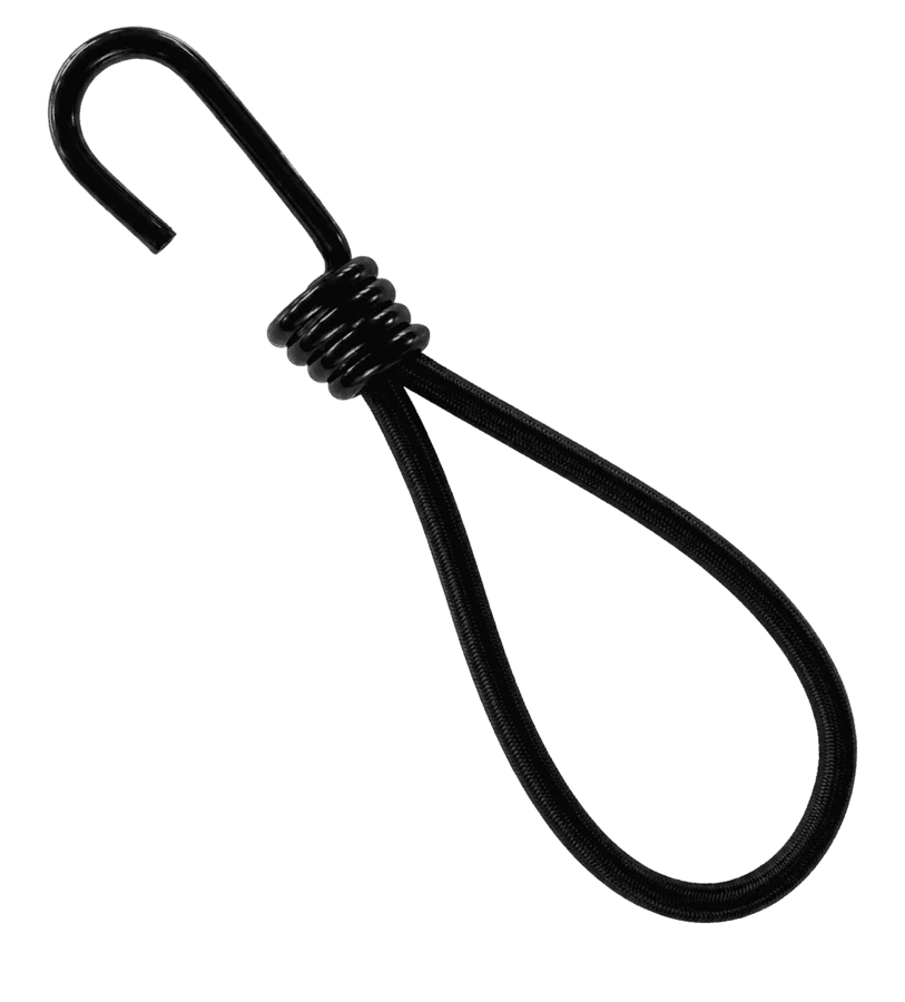 Schwarze Expanderschlinge mit schwarzem Metall-Spiralhaken